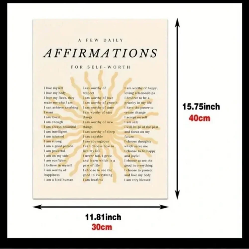 Affirmations Canvas Aesthetic Poster 🌟